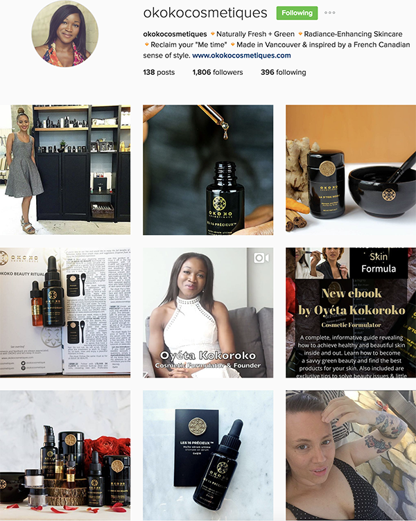 Instagram Okoko Cosmetiques