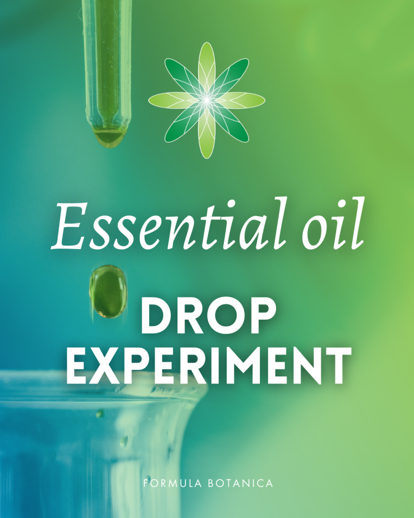 Essential oil drop experiment