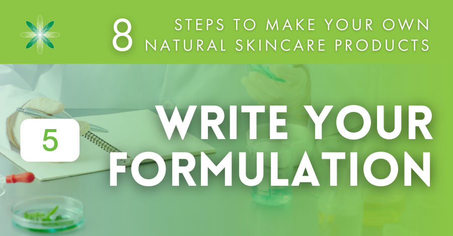 Make your own skincare step 5 write the formula