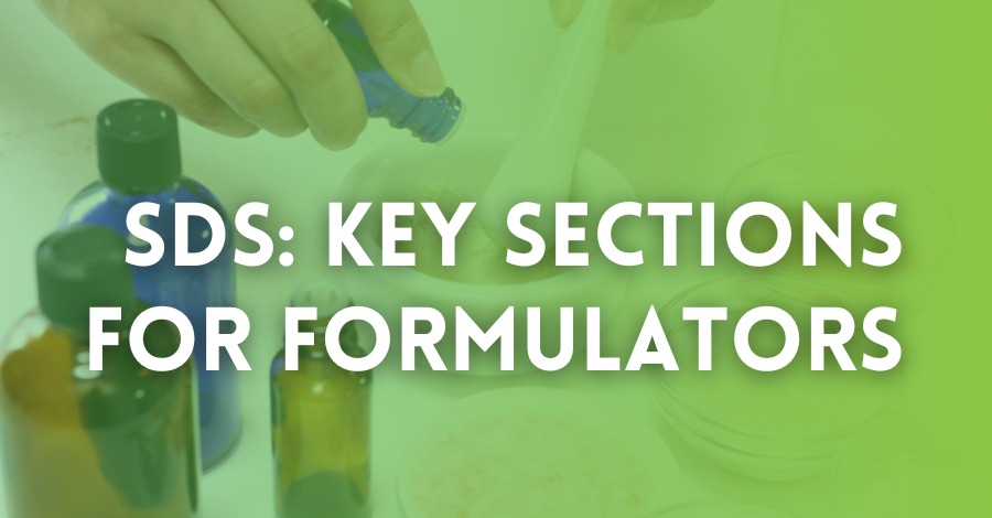 Safety data sheets key sections for formulators
