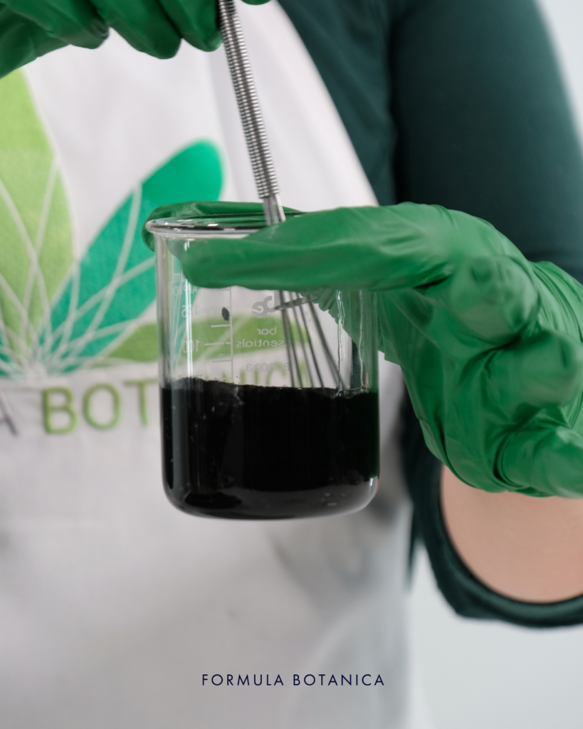 the second stage of how to make a charcoal cleansing balm